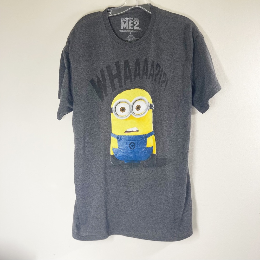 Despicable Me 2 Minions “Whaaaa” Tee Shirt Size Large EUC